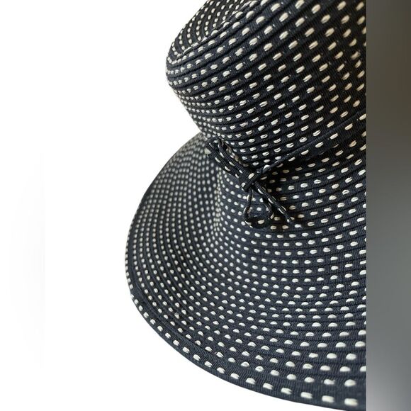 San Diego Hat Company Black and Tan Polka Dot Sun Hat Wide Rim Beach - Picture 8 of 10